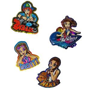 Vintage 2003 Y2k Extreme Hotteez Athletic Sporty, DJ Sticker Set (4)